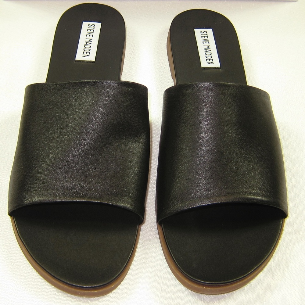 Steve Madden Leather Flat Sandals - 10 - Picture 2 of 8
